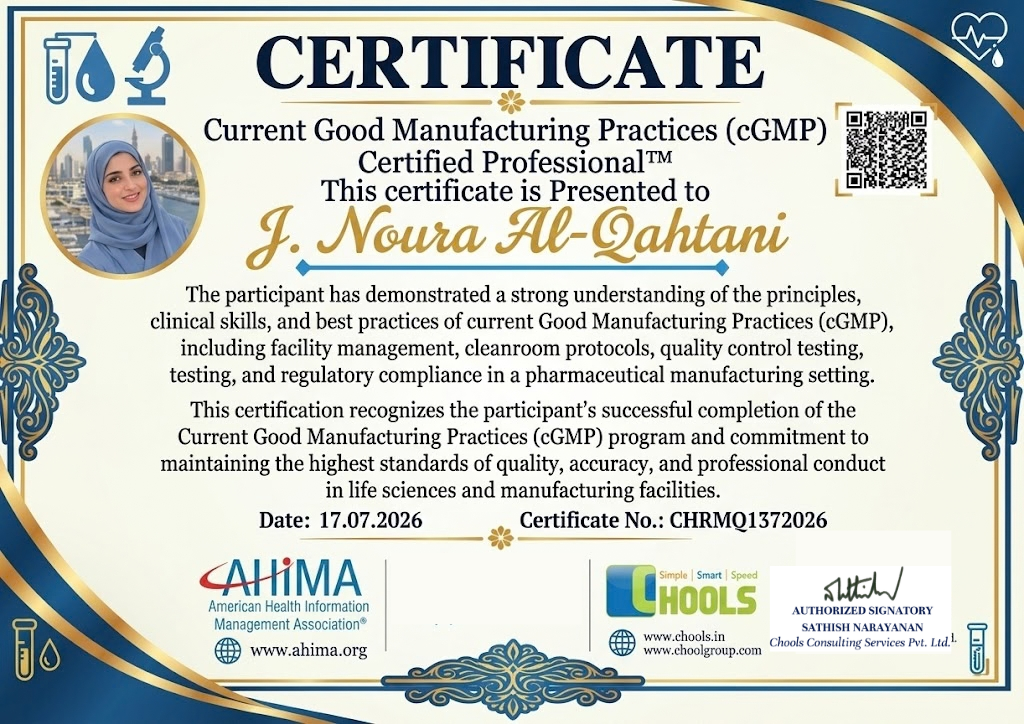 Healthcare and Pharma Program Certificate